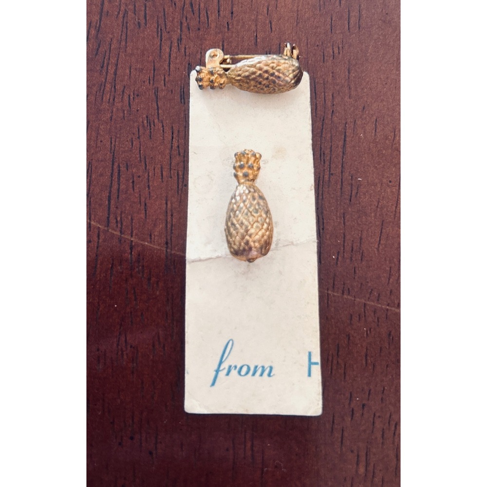 Vintage Hawaii Souvenir Pineapple Scatter Pins Gold Tone Small‎ Tropical Tiki